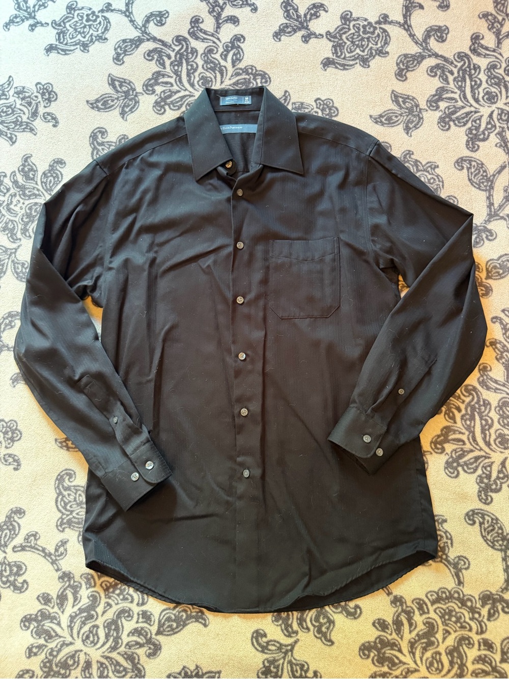 Black Men's Long-Sleeve Button-Up Shirt